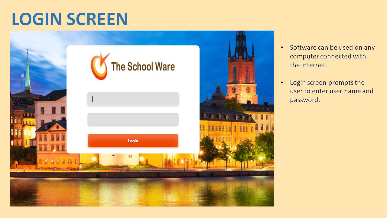 login screen